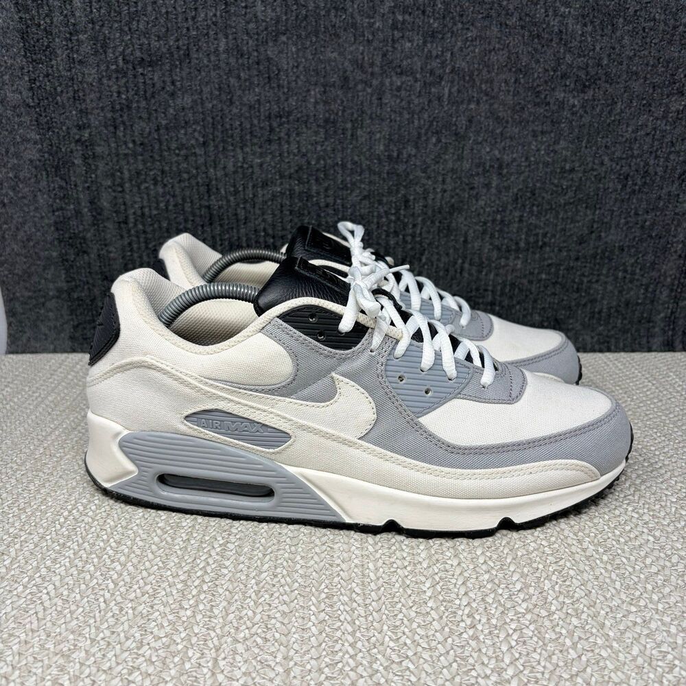 Nike Air Max 90 By You Grey White Black Leather Shoes Men’s 12 DZ3649-900